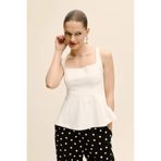 DeFacto Fıtted Kare Yaka Krep Askılı Bluz H1571AX26SP