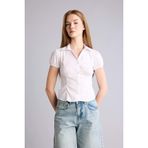 DeFacto Fitted Kısa Kollu Beyaz Gömlek, M, H3019AX26SP, Beyaz-WT83, Kadın