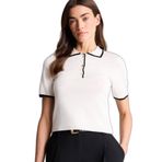 DeFacto Fitted Polo Yaka Kazak Ekru, XL, C1498AX26SP, Ekru-ER179, Kadın