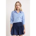 DeFacto Fitted Poplin Uzun Kollu Gömlek, M, G0996AX25AU, Mavi-BE439, Kadın