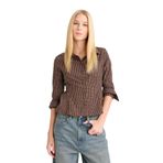 DeFacto Fitted Poplin Uzun Kollu Gömlek, S, G1004AX25AU, Kahve-BN130, Kadın