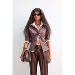 DeFacto Fitted Poplin Uzun Kollu Gömlek, XS, F9434AX25AU, Kahve-BN267, Kadın