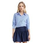DeFacto Fitted Poplin Uzun Kollu Gömlek, XS, G0996AX25AU, Mavi-BE439, Kadın