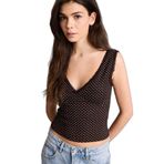DeFacto Fitted Puantiyeli Bürümcük Atlet, L, H0229AX26SP, Kahve-BN267, Kadın