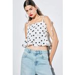 DeFacto Fitted Puantiyeli Poplin Askılı Bluz F7579AX25AU