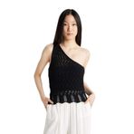 DeFacto Fitted Tek Omuzlu Kroşe Siyah Atlet, M, C8981AXBK27MC, SİYAH, Kadın