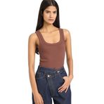 DeFacto Fitted U Yaka Fitilli Kaşkorse Atlet, M, F7818AX26SP, Kahve