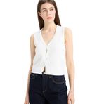 DeFacto Fitted V Yaka Basic Düğmeli Yelek, XL, Fitted V Yaka Basic Düğmeli Yelek, Ekru-ER105, Kadın