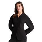 DeFacto Fitted V Yaka Krep Blazer Ceket, 42, H0904AX26SM, Siyah-BK81, Kadın