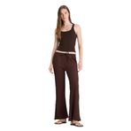 DeFacto Flare Fit Cepli Normal Bel Standart Boy Bürümcük Pantolon, 44, F7659AX25HS, Kahve-BN341, Kadın
