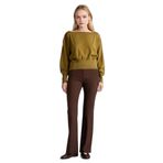 DeFacto Flare Fit Fermuarlı Normal Bel Bengalin Pantolon, 38, G2313AX26SP, Kahve-BN207, Kadın
