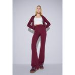 DeFacto Flare Fit Modal İspanyol Paça Pantolon, L, G3037AX25WN, Bordo-BR115, Kadın