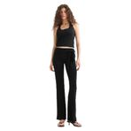 DeFacto Flare Fit Normal Bel Bağlamalı Standart Boy Siyah Pantolon, S, F8196AX25SM, Siyah-BK27, Kadın