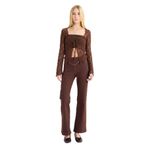 DeFacto Flare Fit Normal Bel Gabardin Pantolon, 34, G2628AX25WN, Kahve-BN470, Kadın