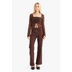 DeFacto Flare Fit Normal Bel Gabardin Pantolon, 34, G2628AX25WN, Kahve-BN470, Kadın