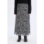 DeFacto Flare Fit Zebra Desenli Yüksek Bel Tül Maxi Etek E3974AX25SP
