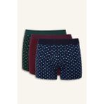 Defacto G3840AXNV135 Lacivert Regular Fit Puantiye 3'lü Boxer