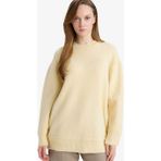 DeFacto G7239AX25CW Sarı-YL435 Loose Fit Bisiklet Yaka Triko Kazak Tunik