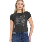 DeFacto G8033AX26SP AR191 Antrasit Baskılı Kısa Kollu Kadın T-Shirt