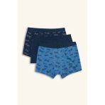Defacto G8450a8ın103 İndigo Hayvan Desenli Penye 3'Lü Boxer Erkek Çocuk