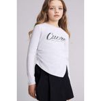 DeFacto G8463A826SP Gri-GR421 Baskılı Ribana Kız Çocuk T-shirt