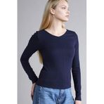 DeFacto G9521AX26SP NV251 Lacivert Slim Fit Basic Modal Kadın Tişört