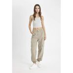 DeFacto Gabardin Jogger Pantolon Normal Bel Basıc Kargo Cepli Haki, 32, B0454AX24AU, Haki-KH419, Kadın