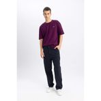 DeFacto Gabardin Pantolon Baggy Fit Bol Rahat Kesim Cepli Düz Paça Lacivert, 36/32, B4762AX24SP, Lacivert-NV239, Kadın