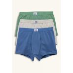 Defacto H0941a8be364 Mavi Penye 3'Lü Boxer Erkek Çocuk
