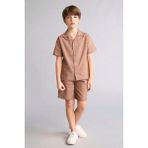 DeFacto H3048A826HS Kahve BN554 Regular Fit Dokulu Erkek Çocuk Şort