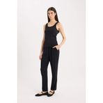 DeFacto Harem Belmando Kumaş Pantolon Cepli Normal Bel Basıc Paça, 36, L3164AZ25SM, Siyah, Kadın
