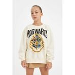 DeFacto Harry Potter Oversize Geniş Kalıp Bisiklet Yaka Sweatshirt Kız Çocuk, 5-6 Yaş, D3861A824AU, Ekru-ER99, kız-çocuk