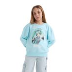 DeFacto Hatsune Miku Oversize Geniş Kalıp Bisiklet Yaka Sweatshirt Kız Çocuk, 5-6 Yaş, D2826A824WN, Turkuaz-TR506, kız-çocuk