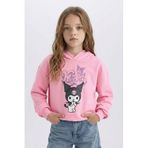 DeFacto Hatsune Miku Oversize Geniş Kalıp Kapüşonlu Sweatshirt Kız Çocuk, 13-14 Yaş, D2828A824WN, Pembe-PN253, kız-çocuk