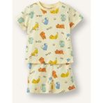 DeFacto Hayvan Baskılı Kısa Kollu Üst Şort Alt 2'li Pijama Takımı Erkek Bebek H7901A526HS - Sarı-YL522 - 3 - 4 Yaş
