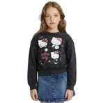 DeFacto Hello Kitty Overshirt Fit Bisiklet Yaka Sweatshirt Kız Çocuk, 11/12 Yaş (152cm), G3239A825WN, Antrasit, kız-çocuk
