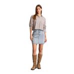 DeFacto İşlemeli Mini Jean Etek, 40, F9551AX25SMNM85-218052, Açık İndigo, Kadın