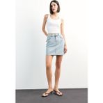 DeFacto İşlemeli Mini Jean Etek F9551AX25SM - İndigo-NM85 - 40