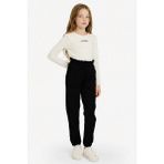 DeFacto Jogger Fit Penye Pantolon Kız Çocuk G0337A826SP - 11 - 12 Yaş - Siyah-BK81