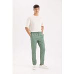 DeFacto Jogger Pantolon Penye Beli Bağcıklı Cepli Yeşil W32 x L34
