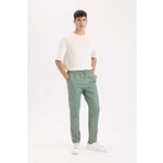 DeFacto Jogger Pantolon Penye Beli Bağcıklı Cepli Yeşil W38 x L32