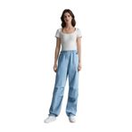 DeFacto Jogger Yüksek Bel Bilek Boy Paraşüt Jean Pantolon, 34, C1321AX24SM, Mavi-NM39, Kadın