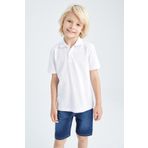 DeFacto K1689A6 Polo Yaka Kısa Kollu Siyah Erkek Çocuk T-Shirt