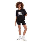 DeFacto Kadın DeFactoFit NBA Boxy Fit Kısa Kollu%100 Pamuk Tişört, Siyah, XS