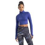 DeFacto Kadın DeFactoFit Slim Fit Uzun Kollu Tişört, Saks, S
