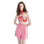 DeFacto Kadın Fitted Çapraz Yaka Atlet, Pembe, XS