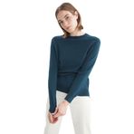 DeFacto Kadın Regular Fit Bisiklet Yaka Kaşmir Dokulu Ekstra Yumuşak Triko Kazak, D.green, XS