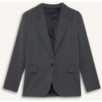 DeFacto Kadın Regular Fit Düğmeli Blazer Ceket Gri-GR93 Dokuma Kumaş Şık Tasarım F9465AX25AU - 40