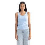DeFacto Kadın Slim Fit Yuvarlak Yaka Atlet, Açık Mavi, S