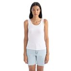 DeFacto Kadın Slim Fit Yuvarlak Yaka Atlet, Beyaz, M